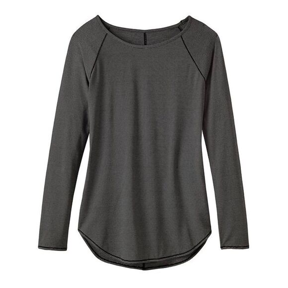 Athleta Tops - Athleta Women's Large Shanti Micro Stripe Long Sleeve Shirt Top 218020 Black L
